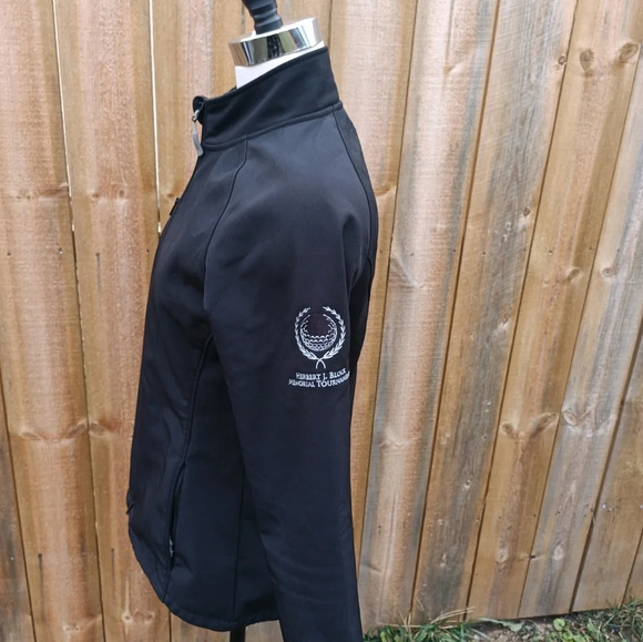 Peter Millar Crown Jacket Quail Hollow Soft Shell Lined Woman's Size Small Black - Picture 2 of 12